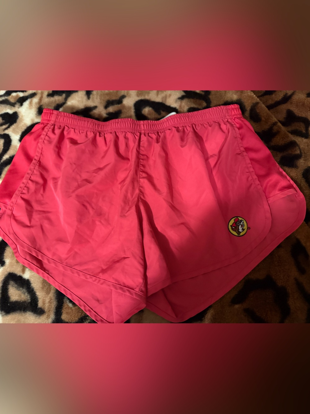 Women's Hot Pink Athletic Shorts with Small Patch Logo